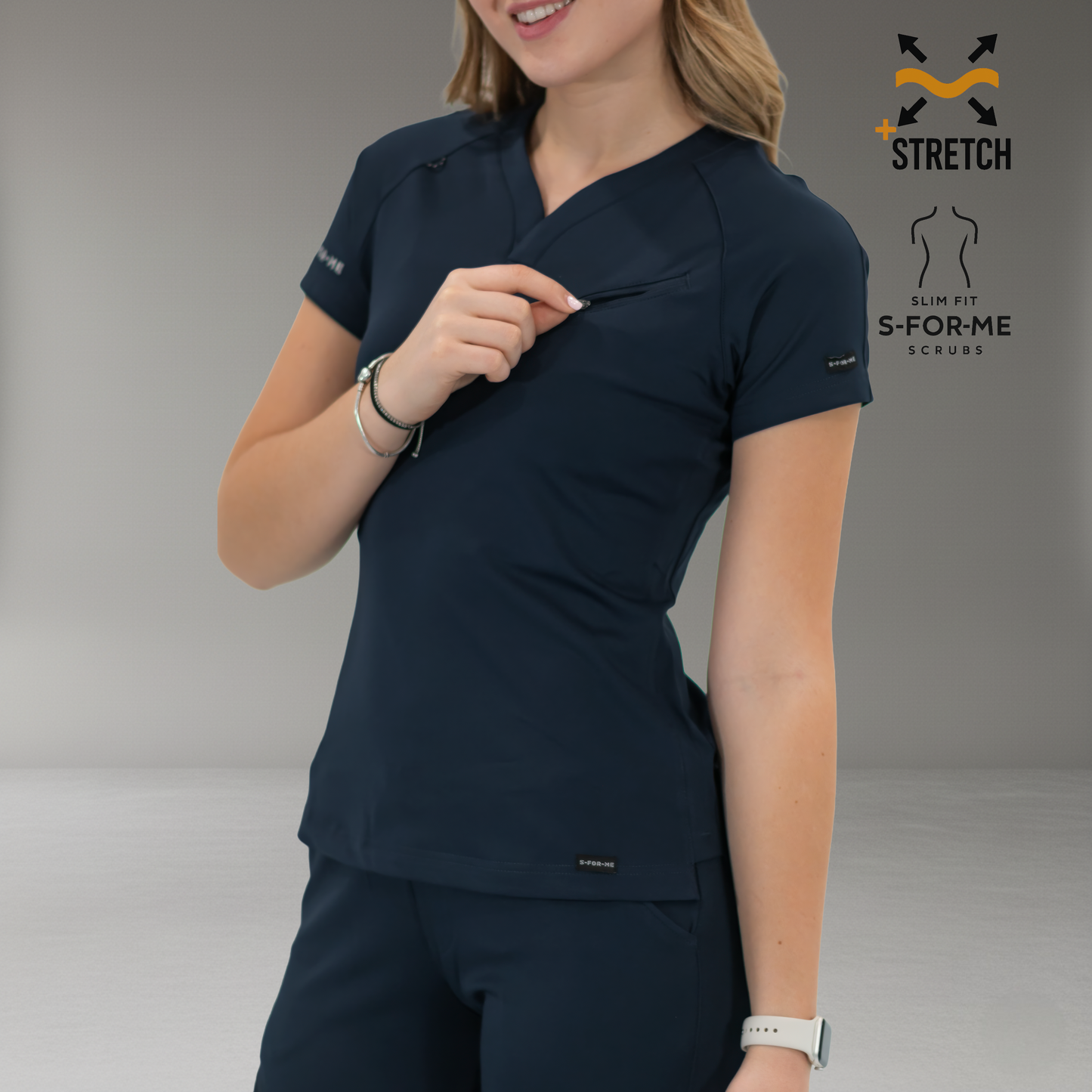 Filipina Quirúrgica Mujer Super Stretch Azul Marino, Scrubs 905