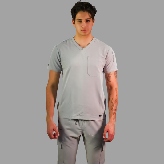 Filipina Quirurgica Antifluido Hombre Gris Perla, Scrubs 300