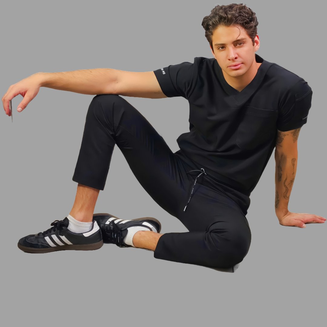 Filipina Quirurgica Antifluido Hombre Negra, Scrubs 300