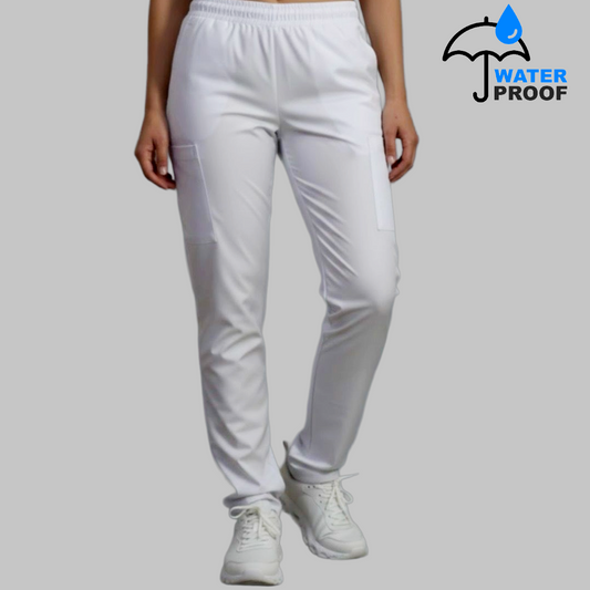 Pantalon Mujer Resorte cintura 3 Bolsas Blanco Antifluido