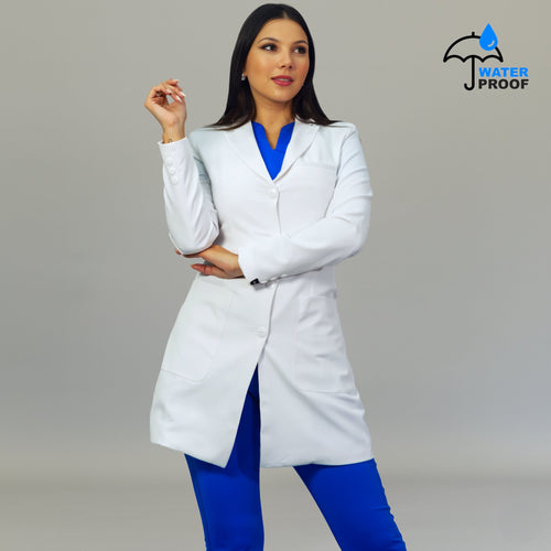 Bata Médica Stretch Antifluido Dama con Forro