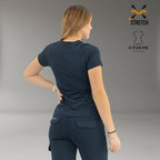 Filipina de enfermera azul marino mujer slim fit