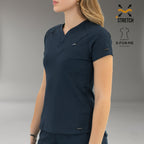 Scrub azul marino mujer Super Stretch combinado profesional