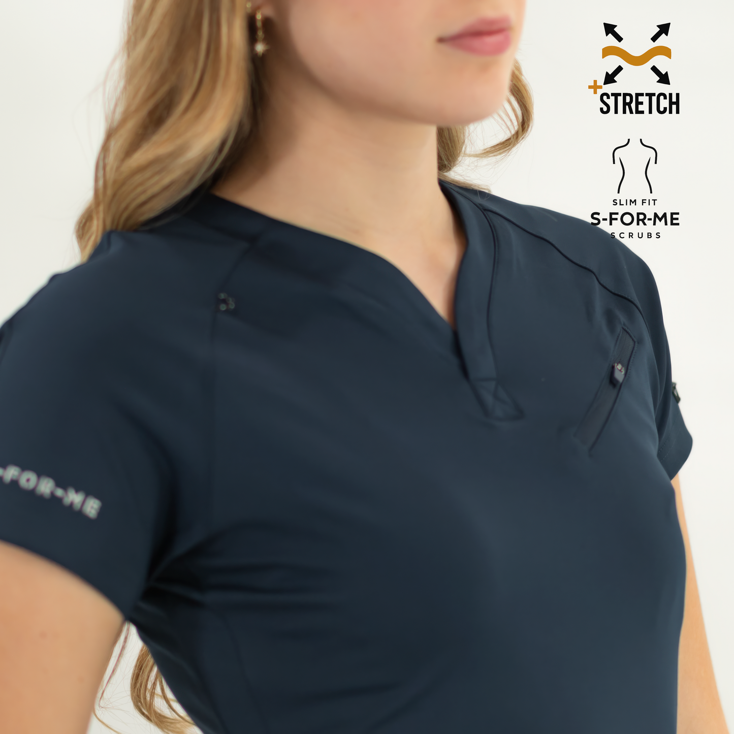 Filipina Quirúrgica Mujer Super Stretch Azul Marino, Scrubs 905