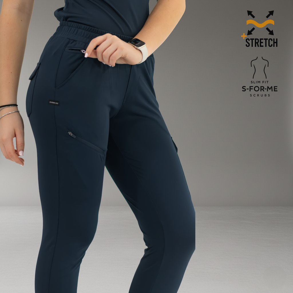 Jogger Quirúrgico Mujer Super Stretch Azul Marino, Scrubs 905