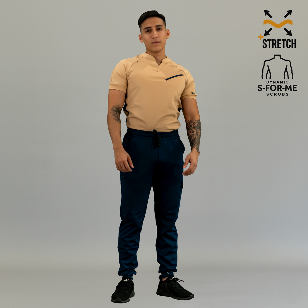 Conjunto Quirúrgico Hombre · Scrubs 905 Super Stretch · Beige