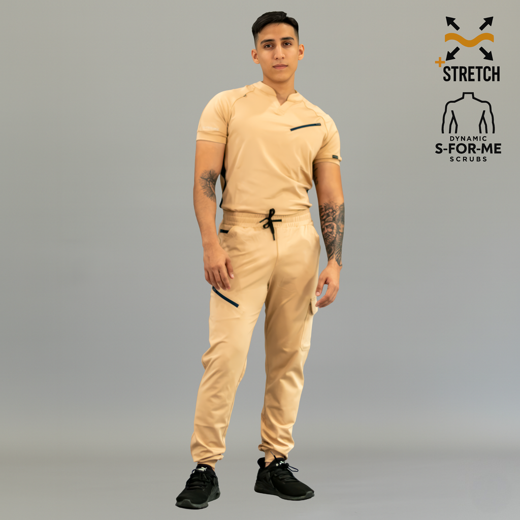 Conjunto Quirúrgico Hombre · Scrubs 905 Super Stretch · Beige