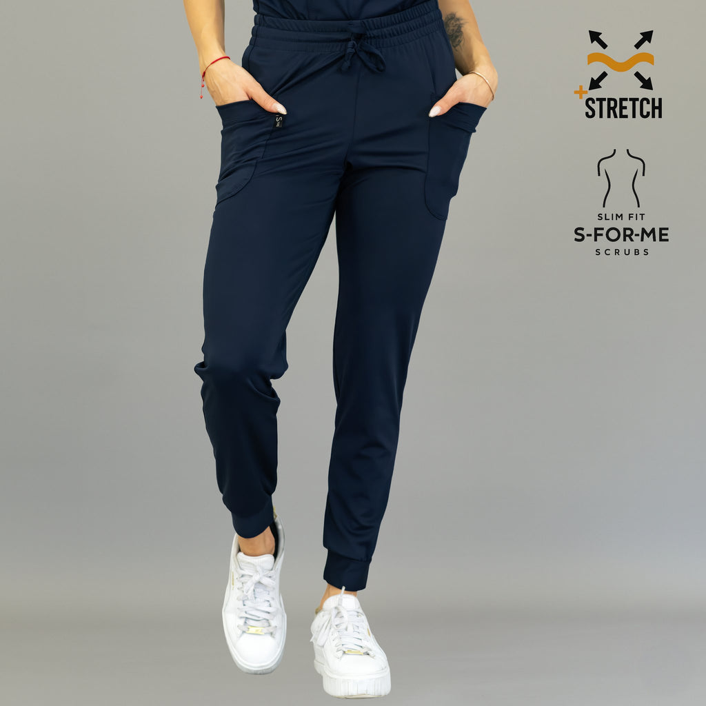Jogger quirúrgico azul marino mujer Estilo 902 Super Stretch Sandel Medica