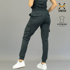 Pantalón jogger quirúrgico gris oxford para mujer Estilo 910 Super Stretch vista principal