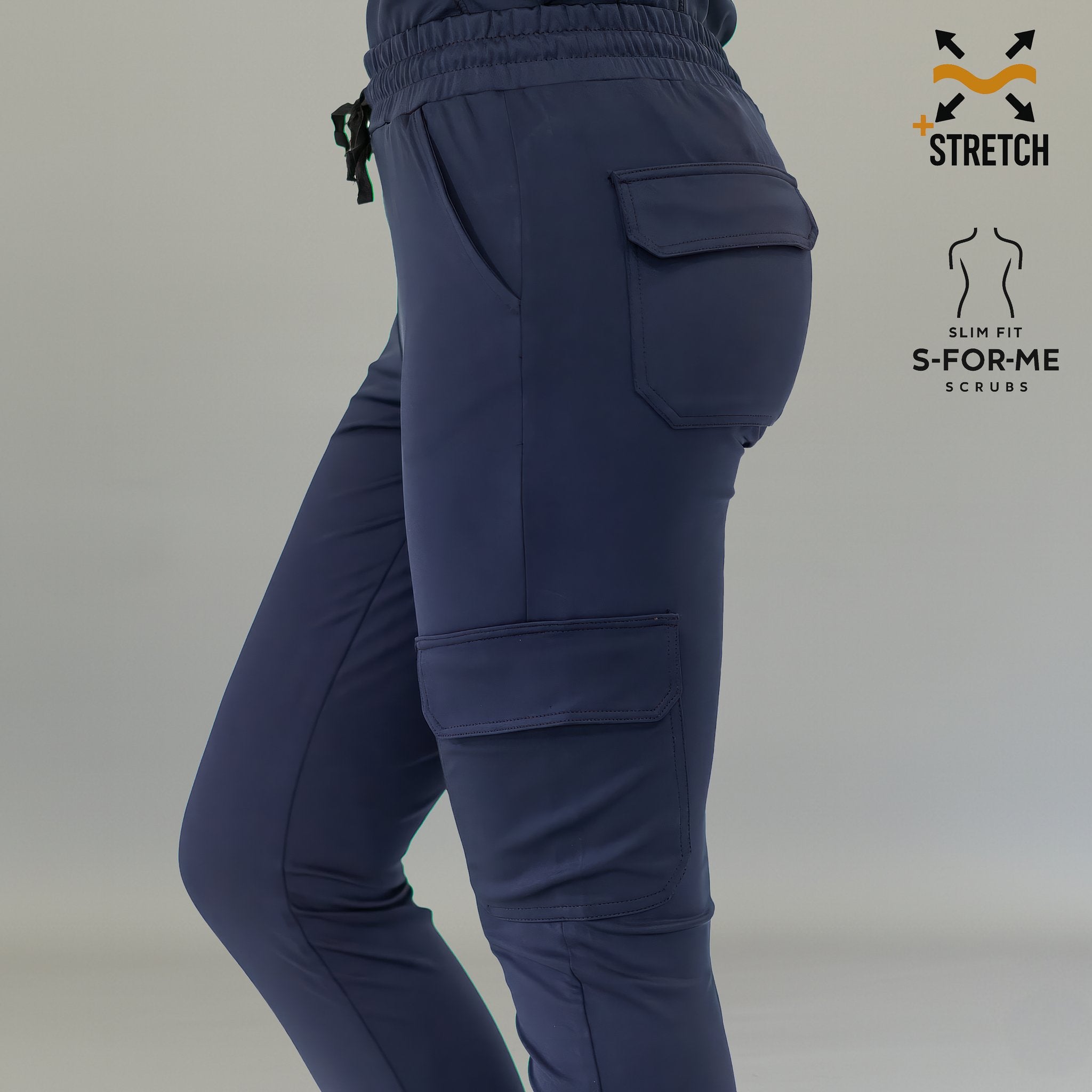 Pantalon quirurgico jogger azul marino para enfermera o doctora Estilo 910
