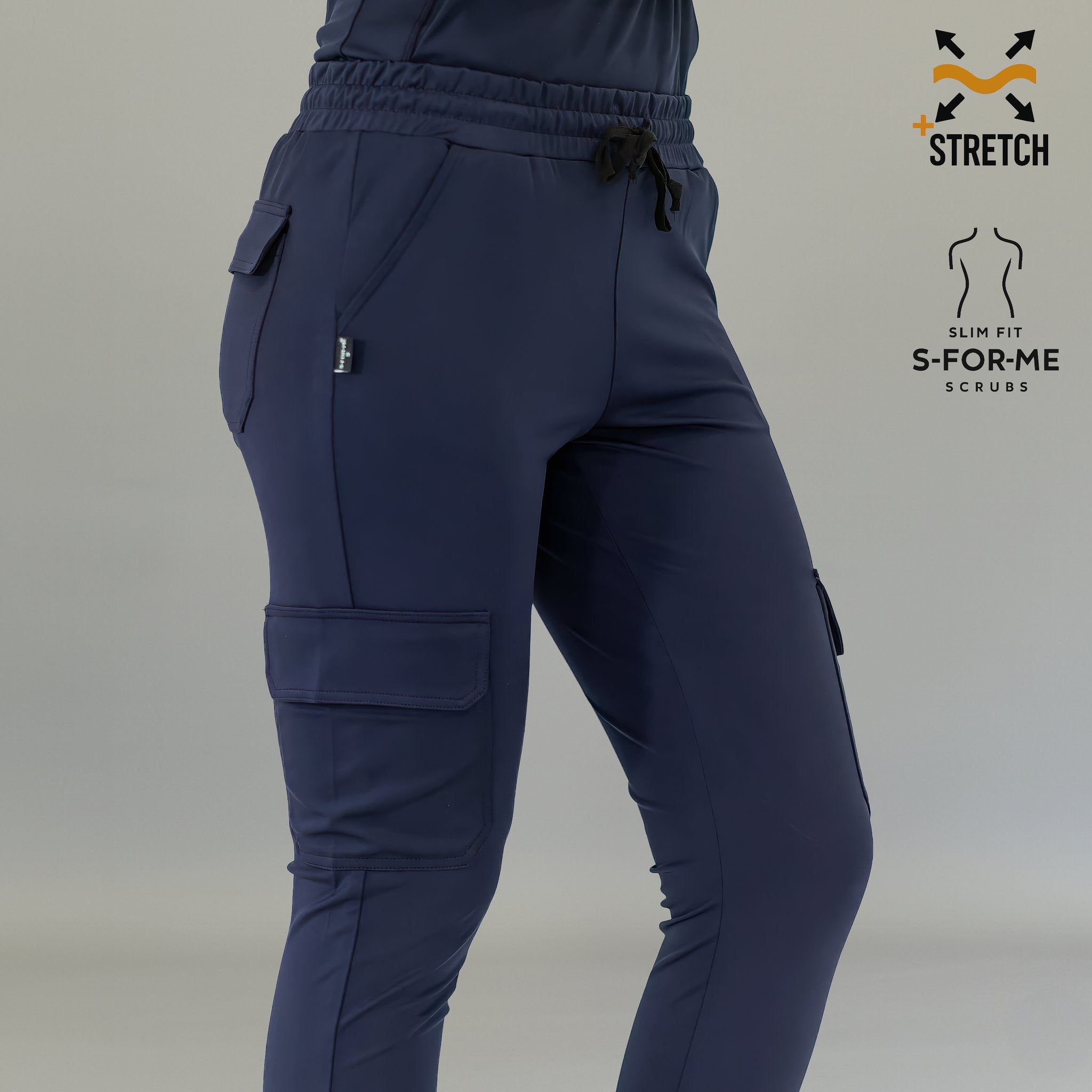 Jogger medico azul marino mujer Super Stretch combinado con filipina quirurgica