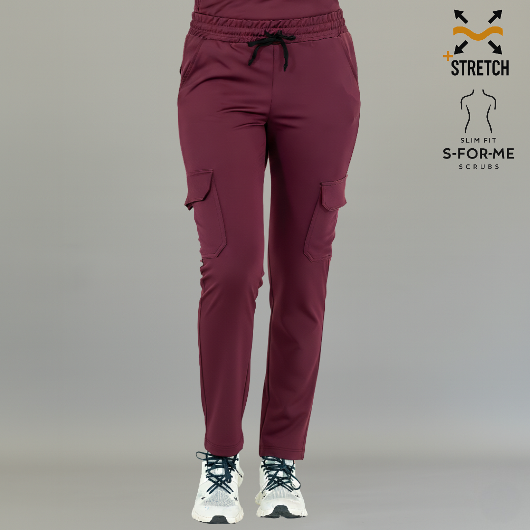 Pantalón Est. 910 Dobladillo Quirúrgico, Vino Mujer Super Stretch, Scrubs 910