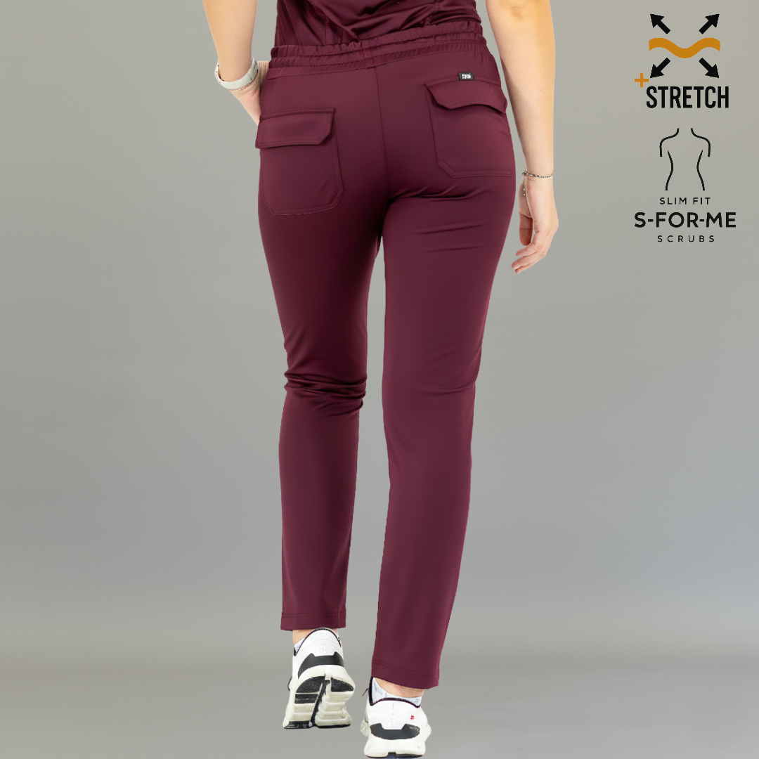 Pantalón Est. 910 Dobladillo Quirúrgico, Vino Mujer Super Stretch, Scrubs 910