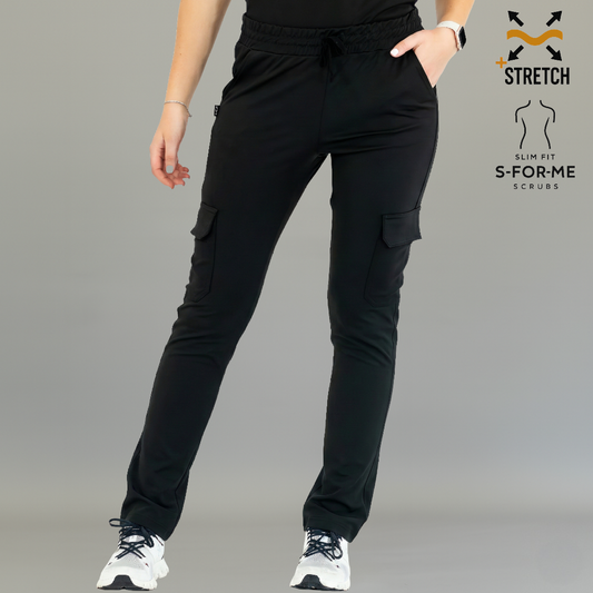 Pantalon Est. 910 Quirúrgico Dobladillo Negro Mujer Super Stretch, Scrubs 910