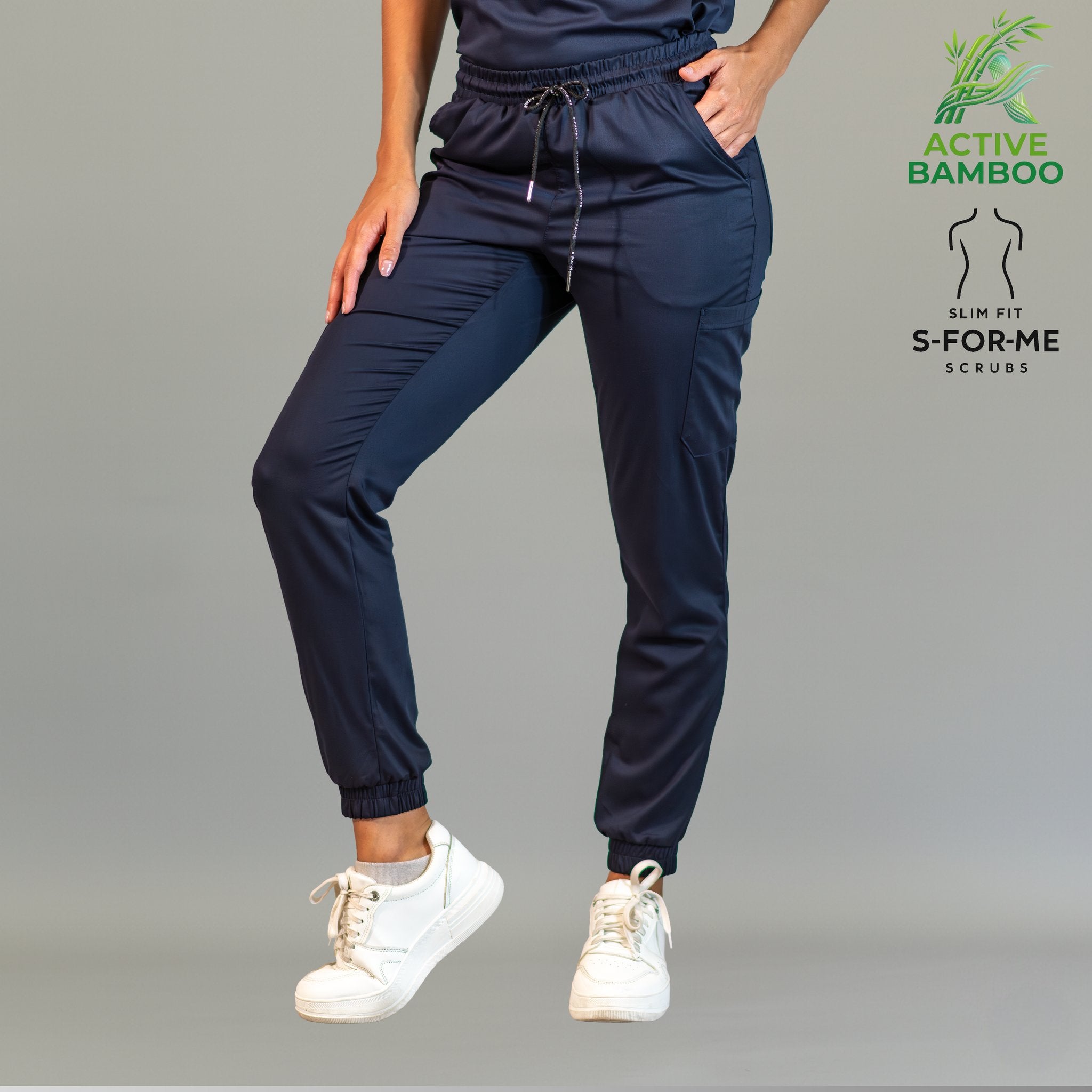 jogger bamboo mujer 511 azul marino vista lateral Sandel Medica