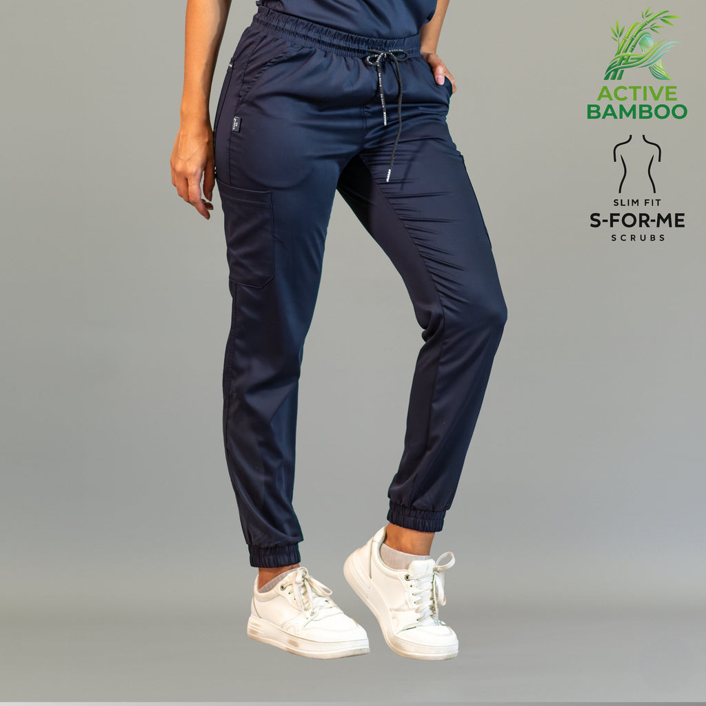 jogger bamboo mujer 511 azul marino vista frontal Sandel Medica