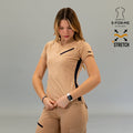 traje quirurgico color beige para mujer