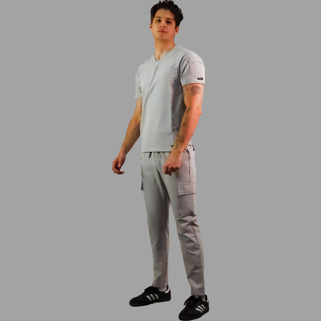 Conjunto Quirúrgico Antifluido Hombre – Estilo 300 Gris Perla