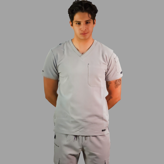 Filipina Quirurgica Antifluido Hombre Gris Perla, Scrubs 300