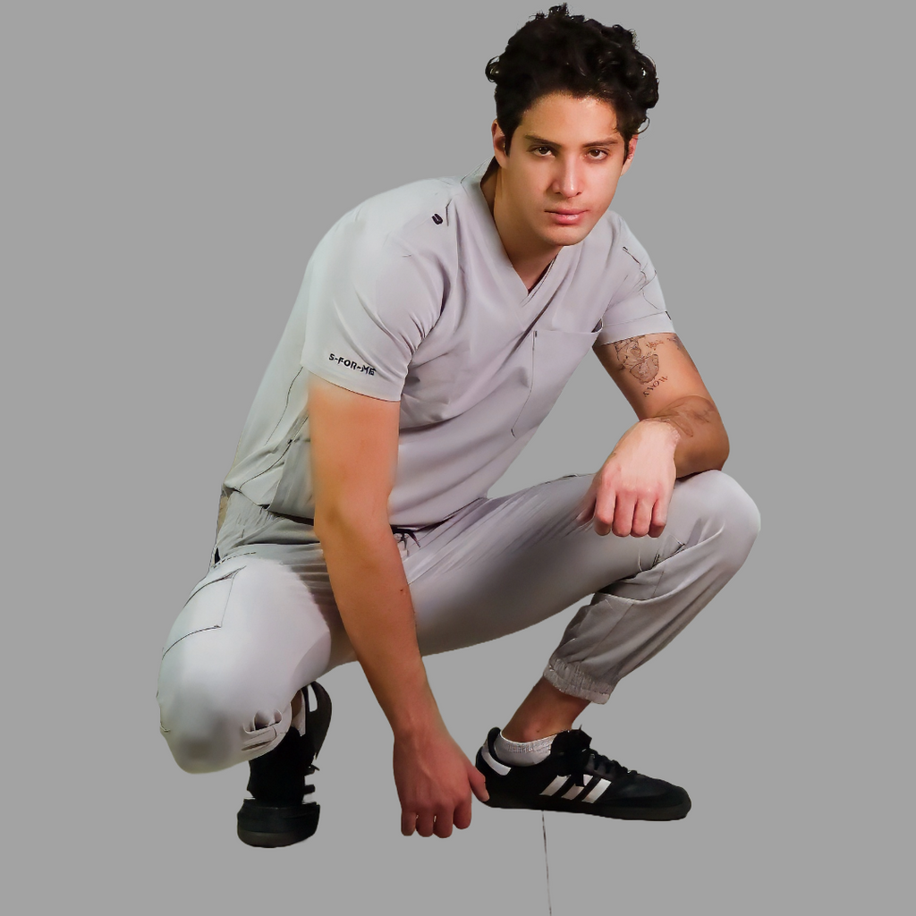 Conjunto Quirúrgico Antifluido Hombre – Estilo 300 Gris Perla