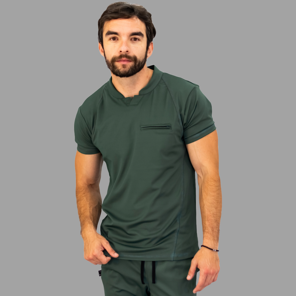 Conjunto Quirúrgico Verde Olivo para Hombre – Estilo 910 | Super Stretch Slim Fit