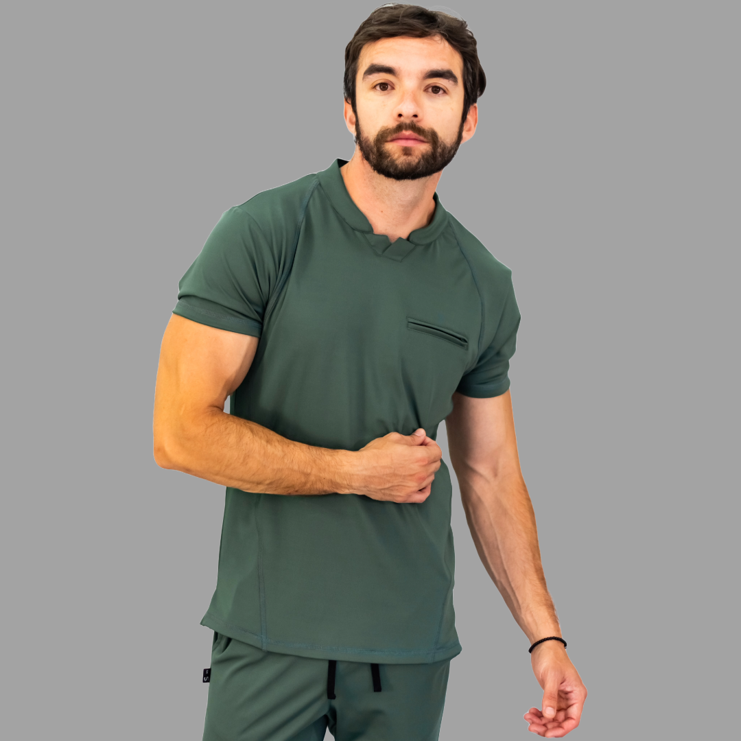 Conjunto Quirúrgico Verde Olivo para Hombre – Estilo 910 | Super Stretch Slim Fit