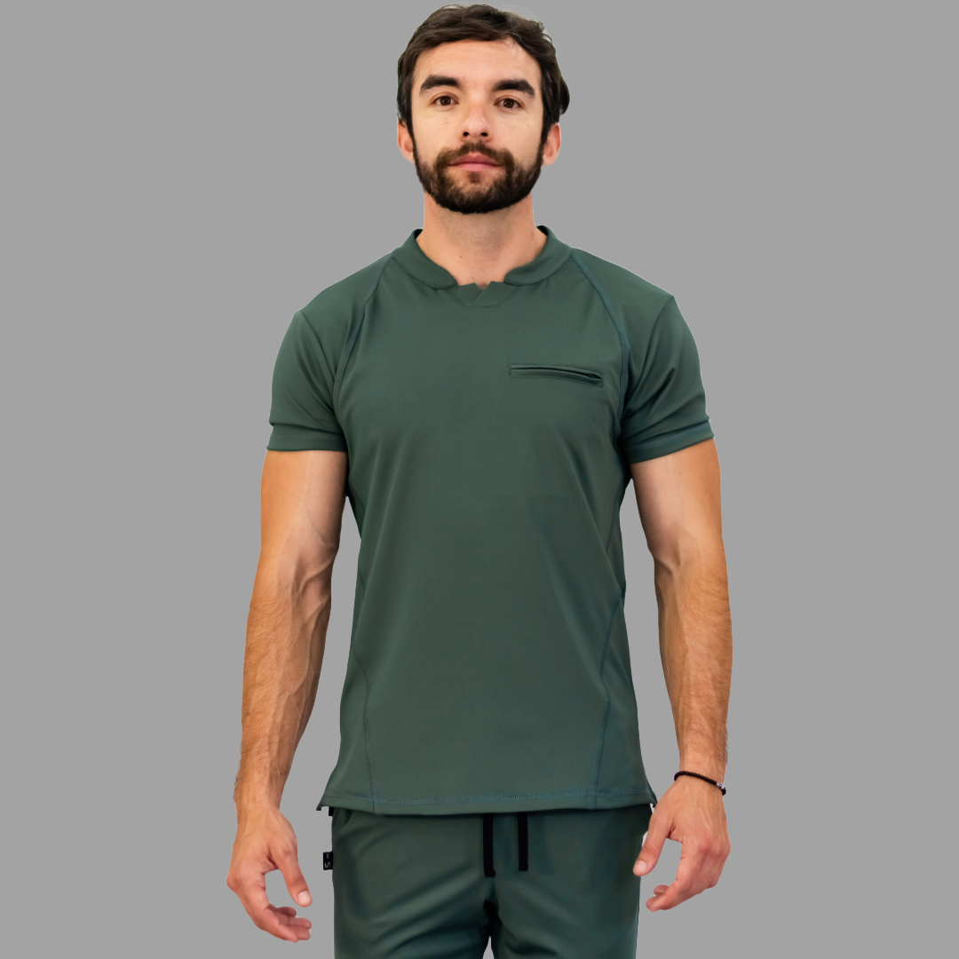 Conjunto Quirúrgico Verde Olivo para Hombre – Estilo 910 | Super Stretch Slim Fit