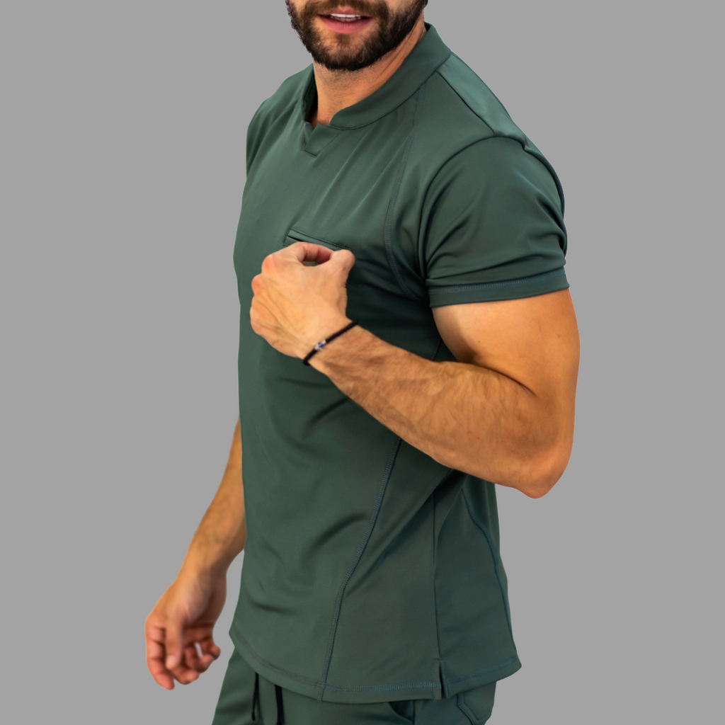 Conjunto Quirúrgico Verde Olivo para Hombre – Estilo 910 | Super Stretch Slim Fit