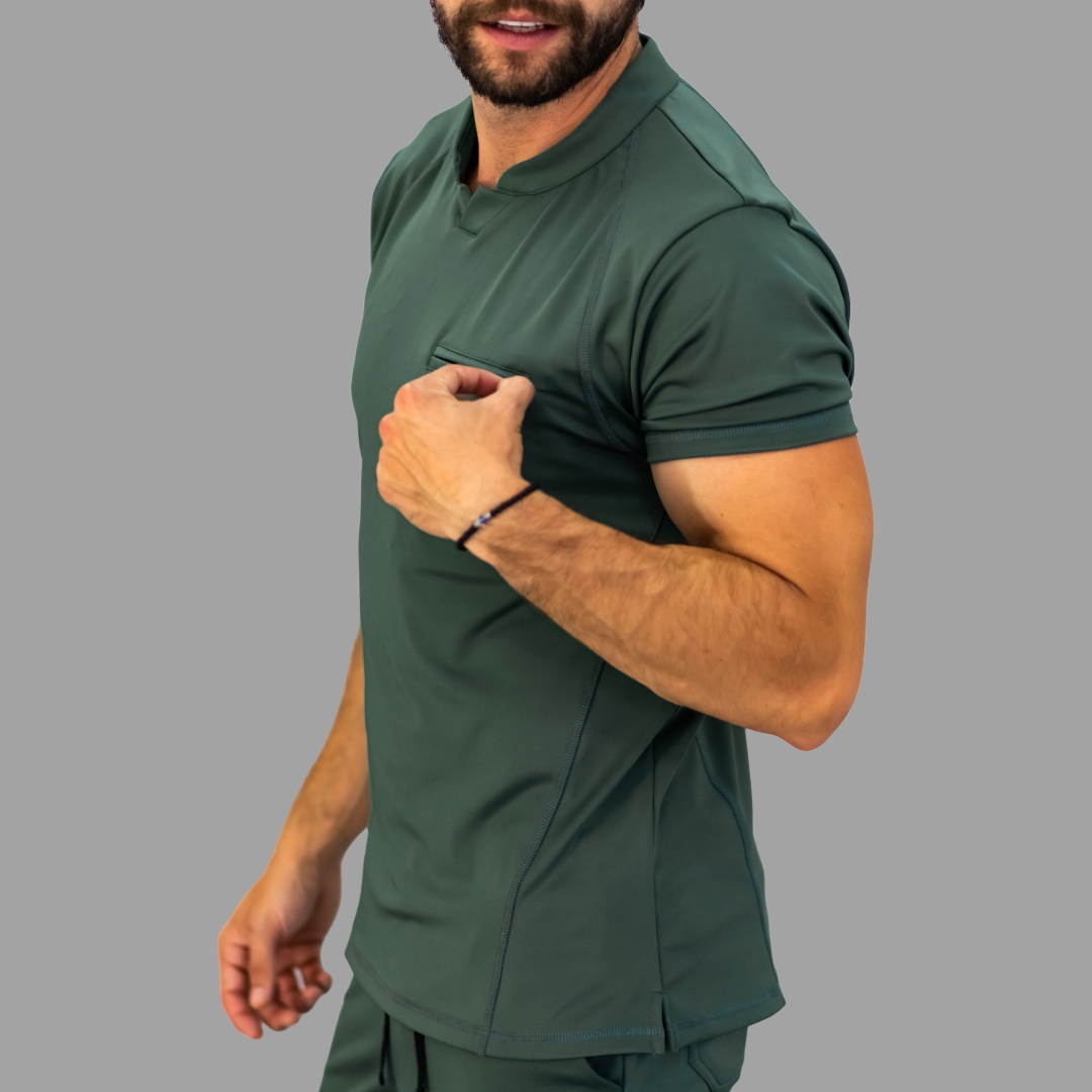 Conjunto Quirúrgico Verde Olivo para Hombre – Estilo 910 | Super Stretch Slim Fit