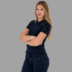 Uniforme quirúrgico mujer 920 Azul Marino — vista tres cuartos lateral