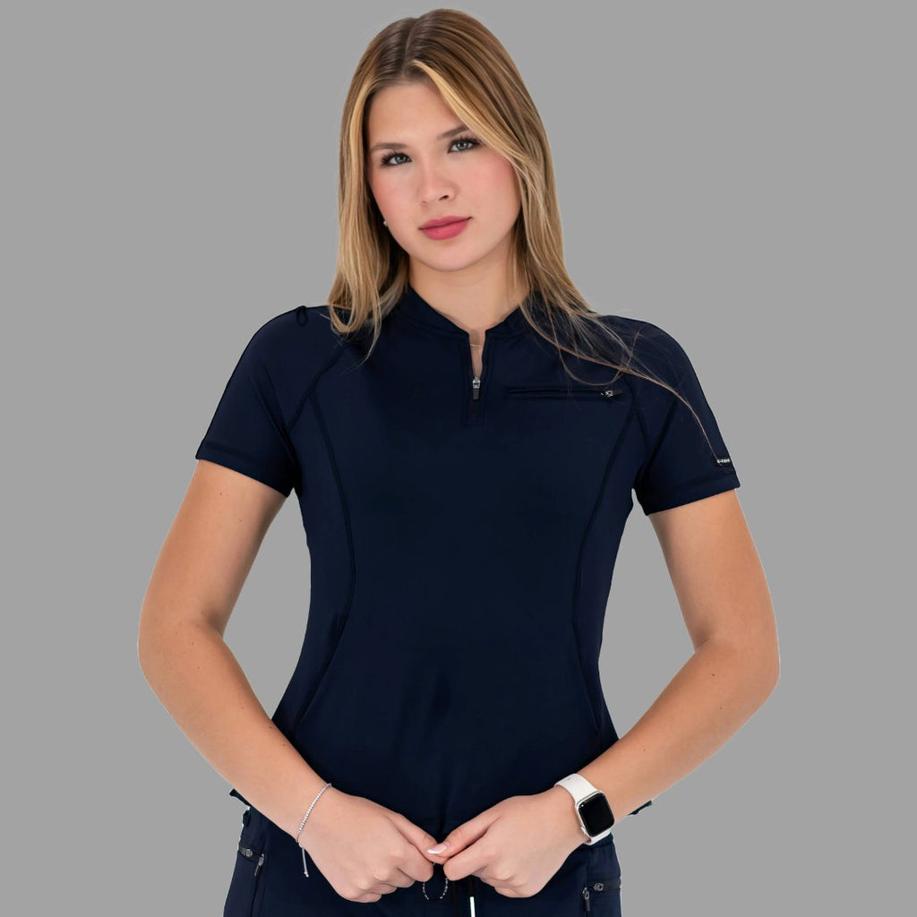 Filipina quirúrgica mujer 920 Azul Marino Super Stretch — vista frontal corte slim fit