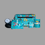 Set pediátrico de baumanómetro Checkatek con 3 brazales, manómetro, perilla y estuche azul infantil