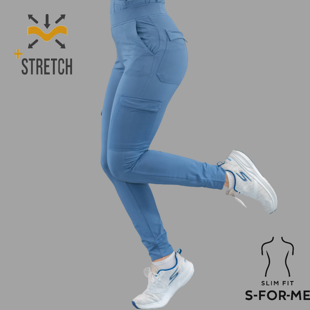 Jogger Quirúrgico Mujer Azul Cornflower, Super Stretch, Scrubs 901