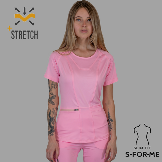 Filipina Quirúrgica Mujer Rosa Pastel Super Stretch, Scrubs 901