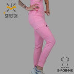 Jogger quirurgico rosa pastel para mujer Estilo 901 Super Stretch vista principal