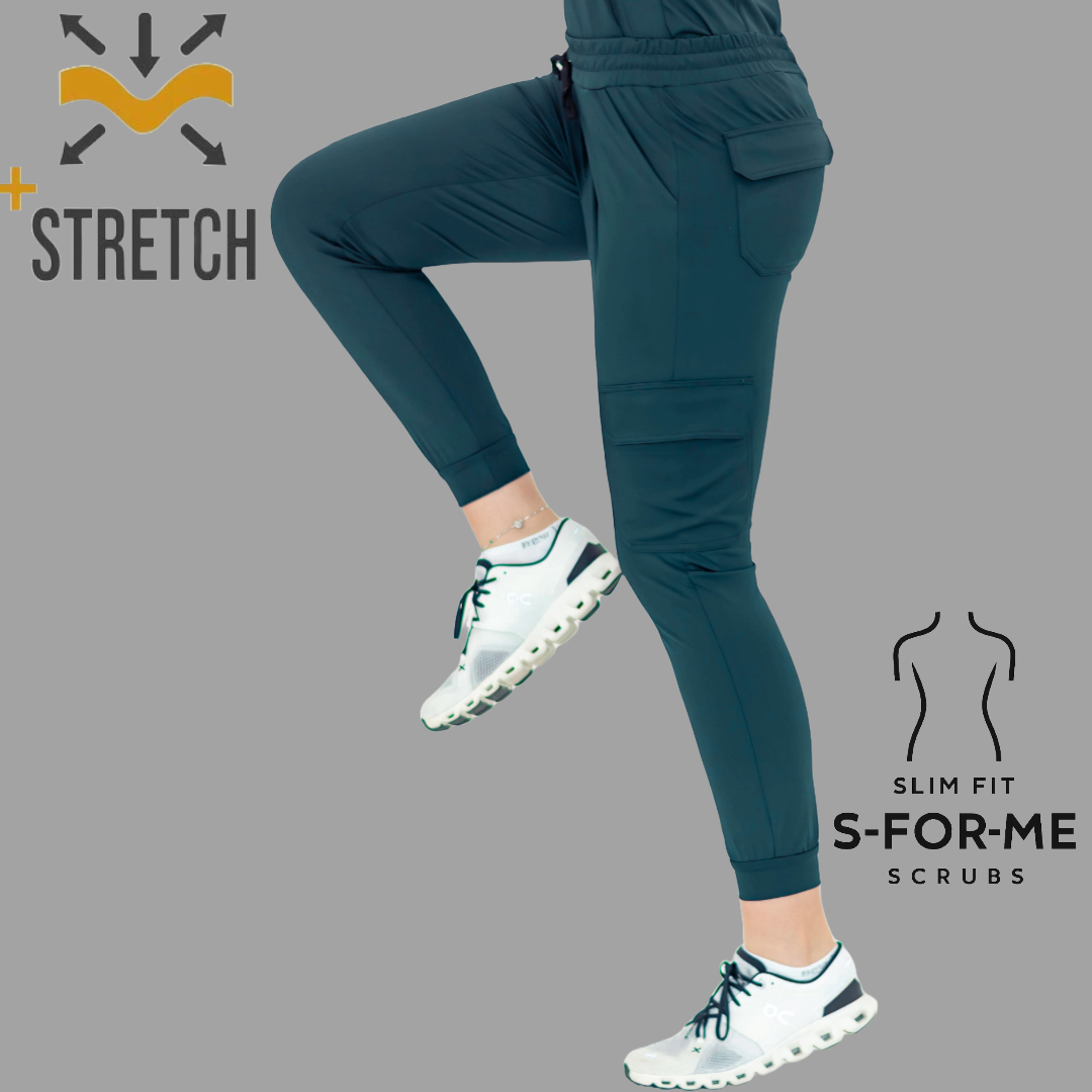 Jogger Est. 910 Quirúrgico, Azul Petroleo Mujer Super Stretch, Scrubs 910