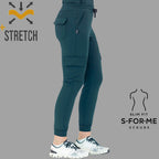 Pantalón jogger azul petróleo mujer Estilo 910 detalle cintura elástica ajustable