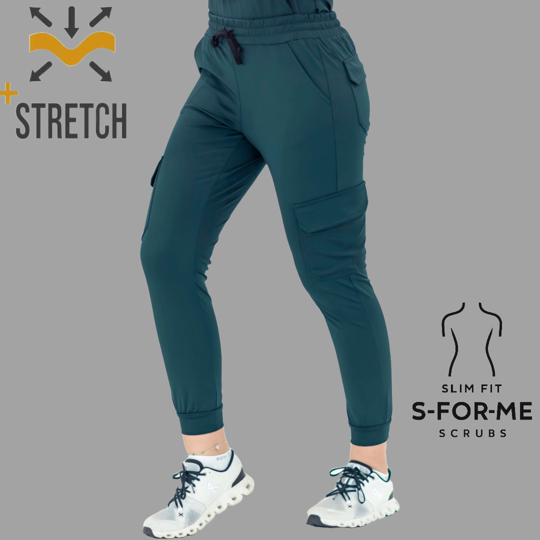 Jogger Est. 910 Quirúrgico, Azul Petroleo Mujer Super Stretch, Scrubs 910