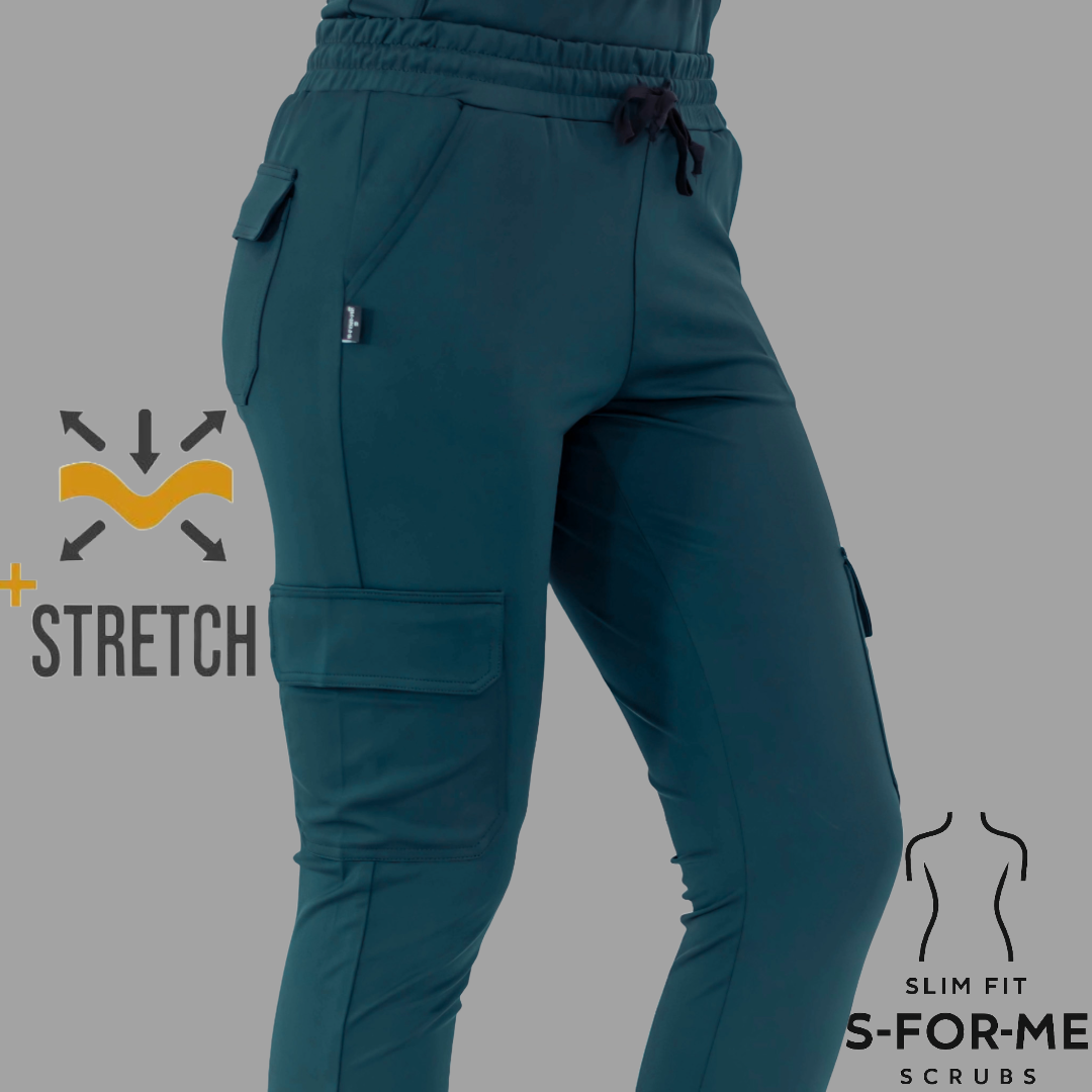 Jogger Est. 910 Quirúrgico, Azul Petroleo Mujer Super Stretch, Scrubs 910