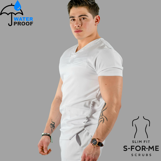 Filipina 501 Hombre Antifluido Stretch Blanca Cuello V