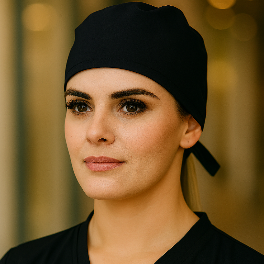 Gorro Quirúrgico Unisex Negro Super Stretch