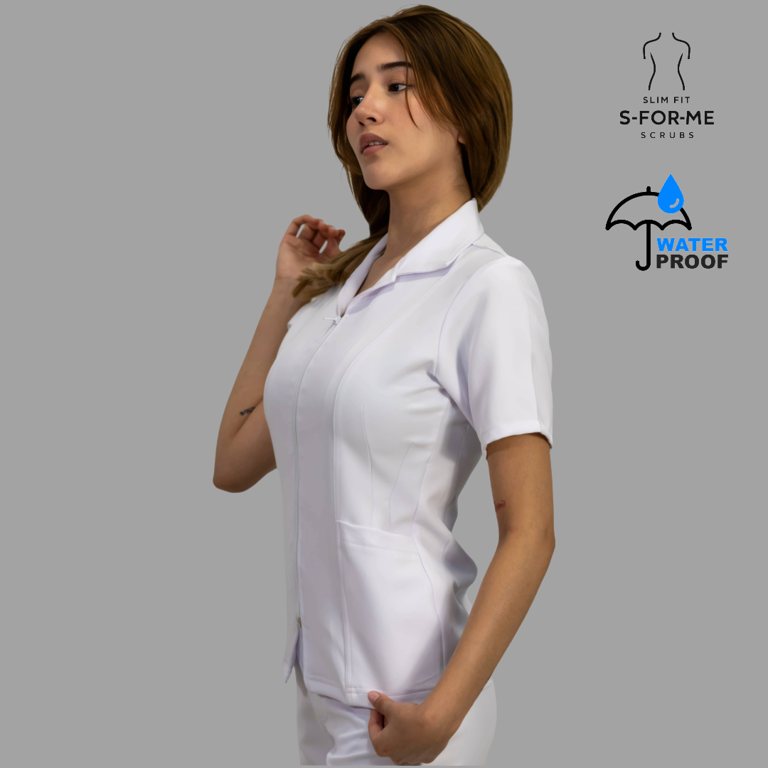 Filipina Alviero Stretch Cuello Sport Manga Corta Dama, Antifluido