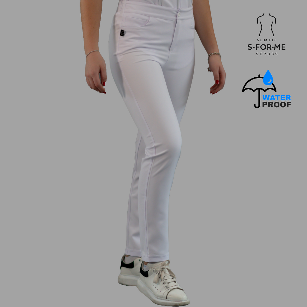 Pantalón Stretch Blanco Alviero Pretina/Elástico Mujer Antifluido