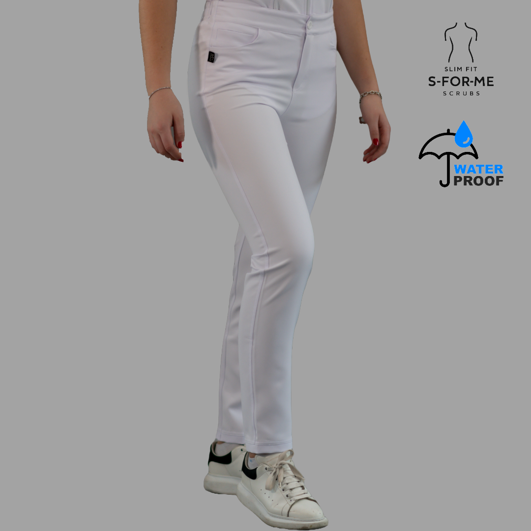 Pantalón Stretch Blanco Alviero Pretina/Elástico Mujer Antifluido