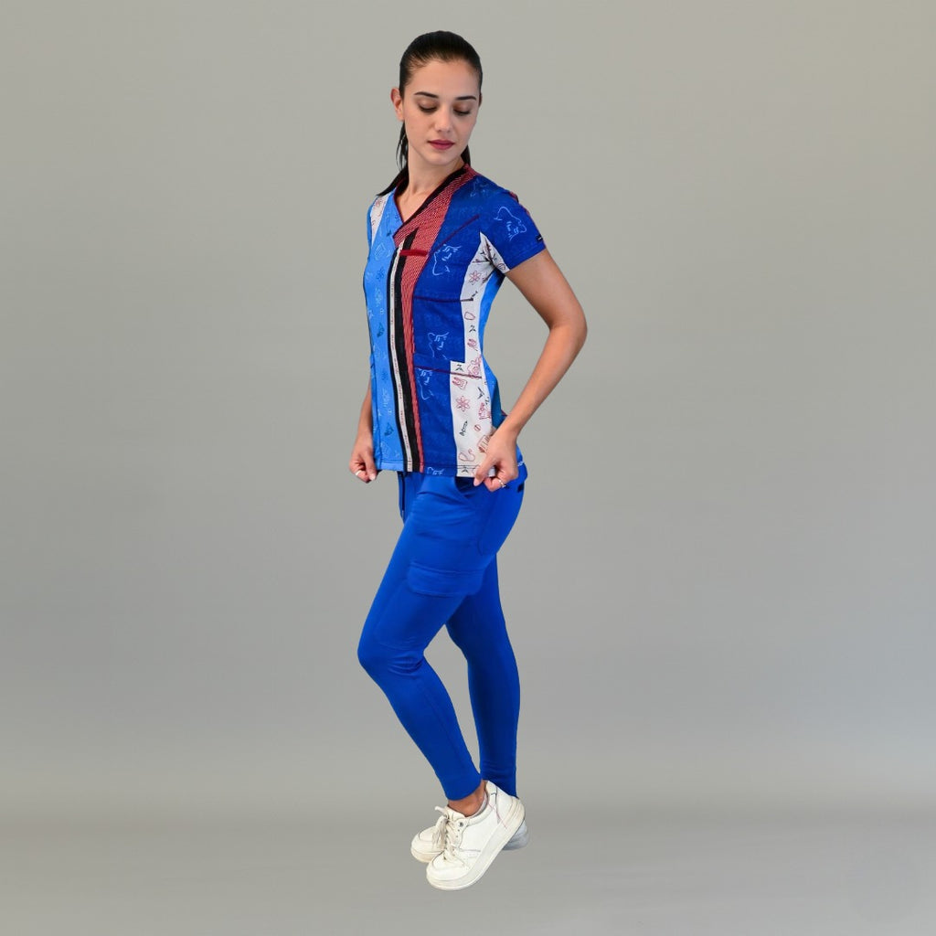 Filipina médica mujer slim fit estampado Collage Azul