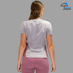 Filipina quirúrgica Scrubs 300 mujer gris perla rosa vista posterior