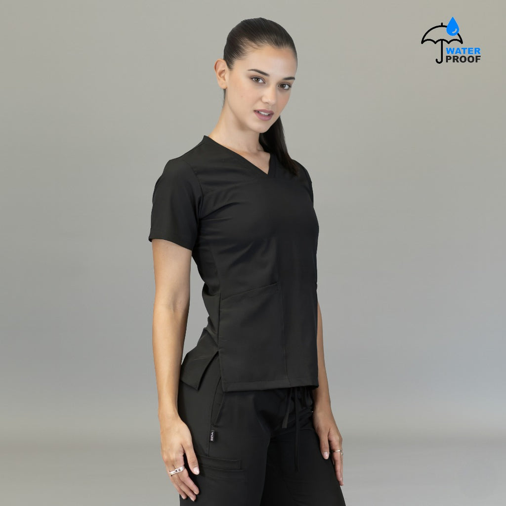 Filipina negra mujer Scrubs 515 vista lateral con corte femenino