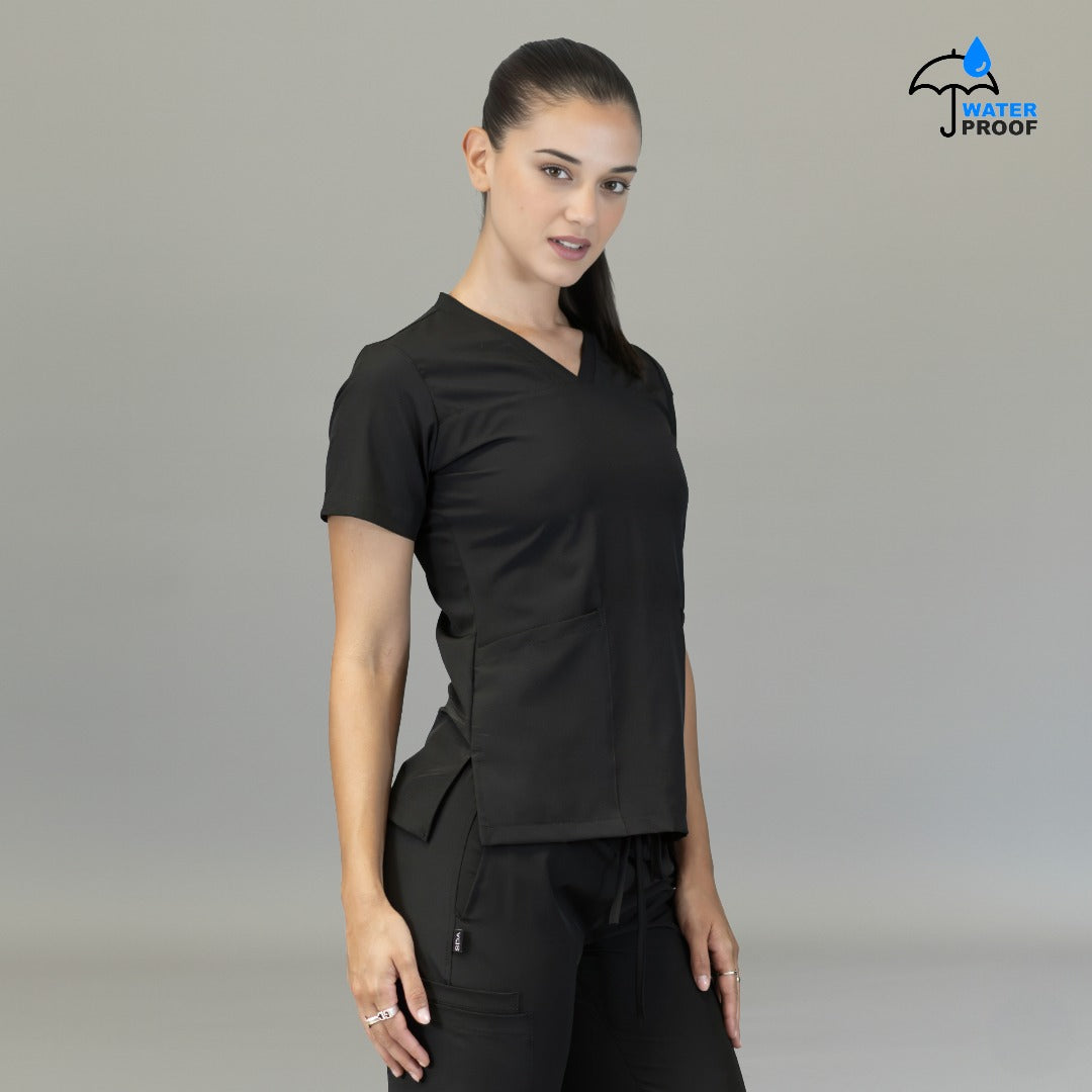 Filipina negra mujer Scrubs 515 vista lateral con corte femenino