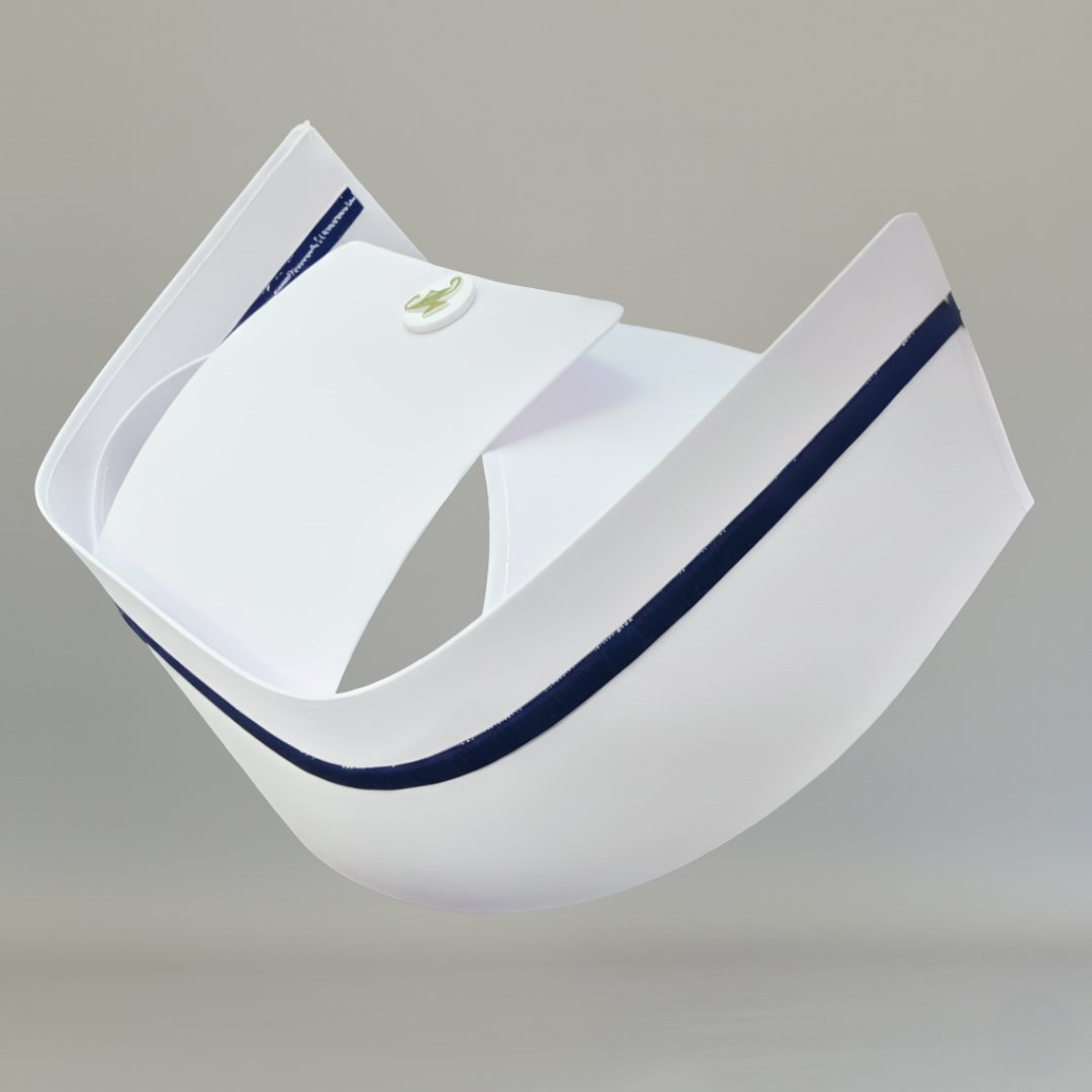 Cofia blanca D'Princesa Mod 2000 para enfermería general con bordado azul marino