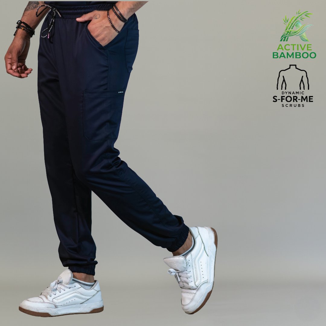 jogger bamboo hombre 510 azul marino tela bambu antibacterial Sandel Medica